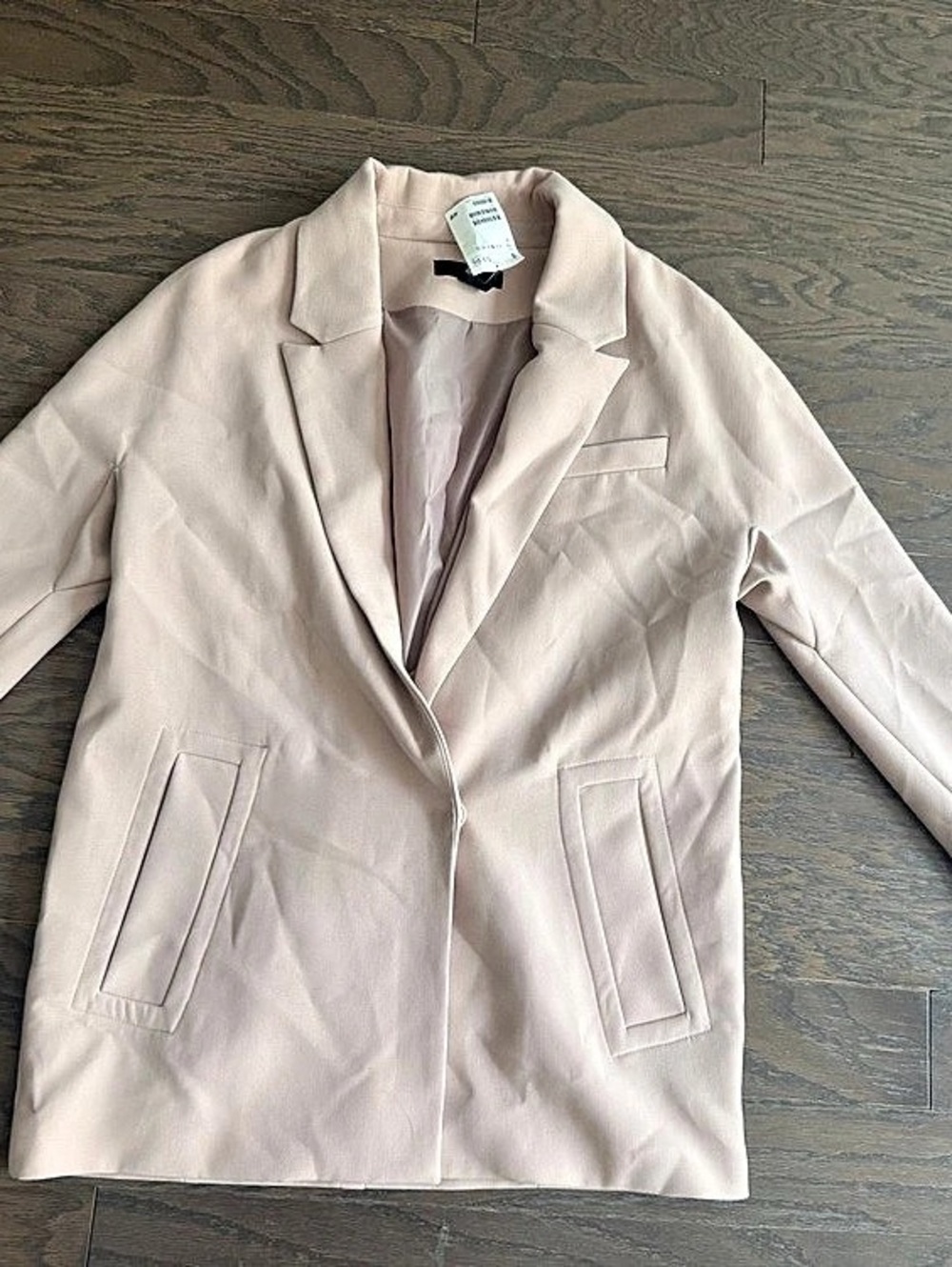 H&M Rose Pink Blazer Jacket Career Professional Classic Size 6 one button